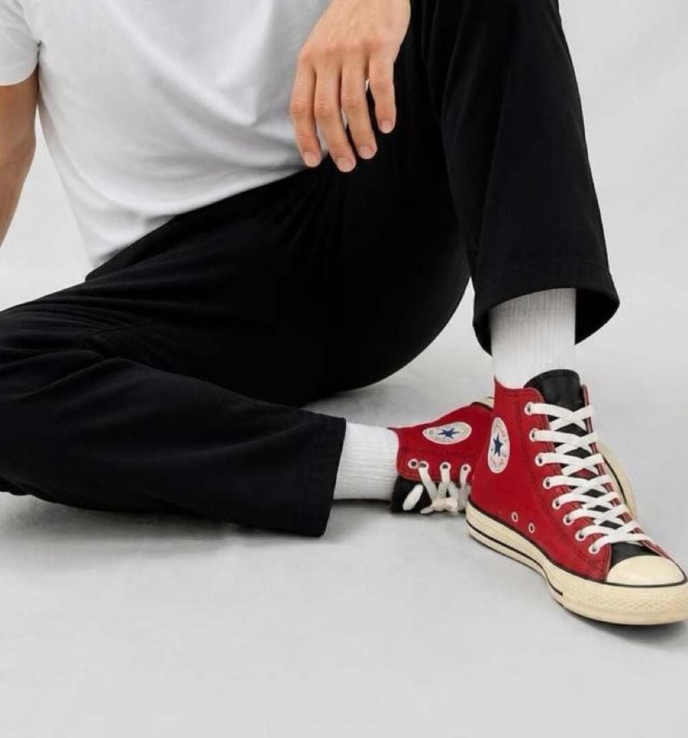 Converse Chuck Taylor All Star Hi Red Black Leather COBRAsnake High Top Sneakers